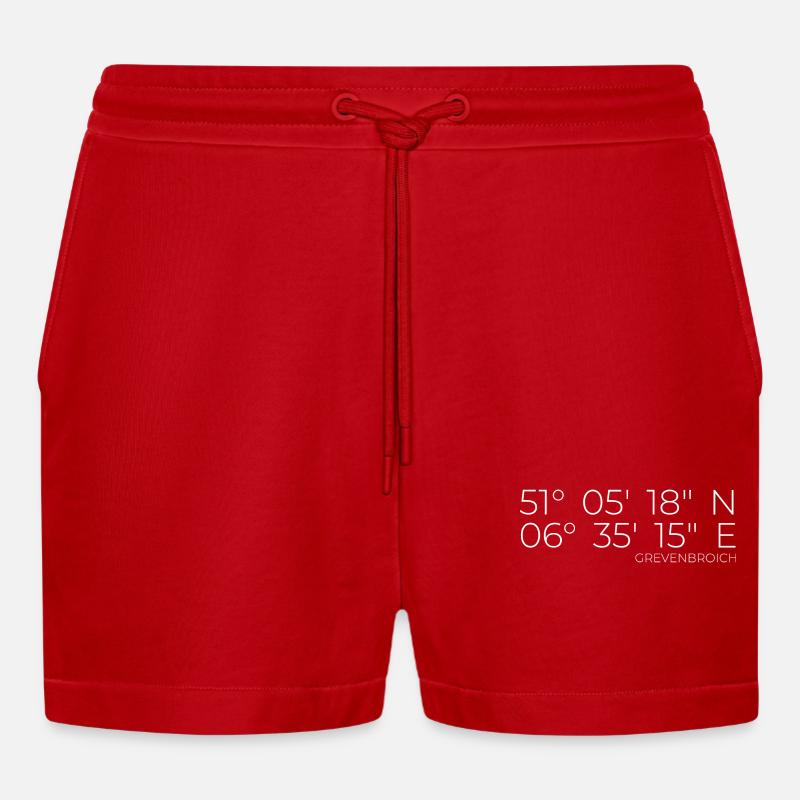 Coordinates Grevenbroich - Organic Relaxed Cropped Shorts Made in EU - red