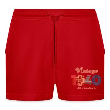 Jahrgang 1940 alle Originalteile - Organic Relaxed Cropped Shorts Made in EU - Rot - Vorne