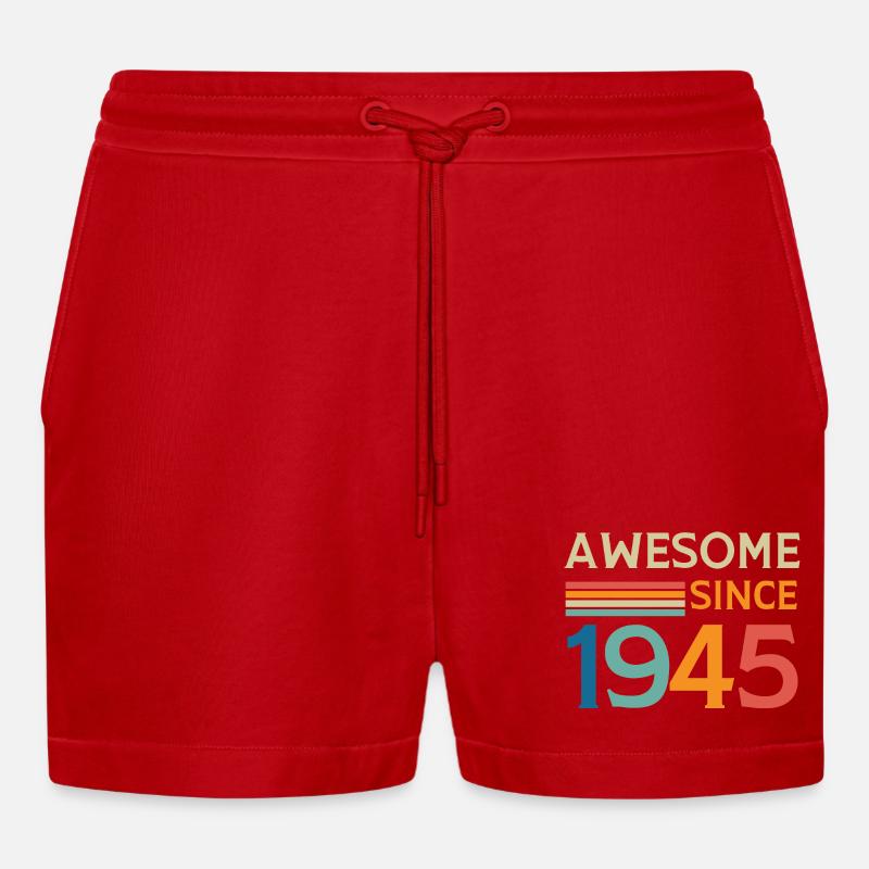 Awesome since 1945 - Short bio décontracté court fabriqué en UE - rouge