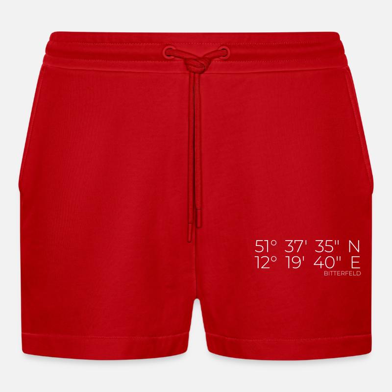 Coordinates Bitterfeld - Organic Relaxed Cropped Shorts Made in EU - red