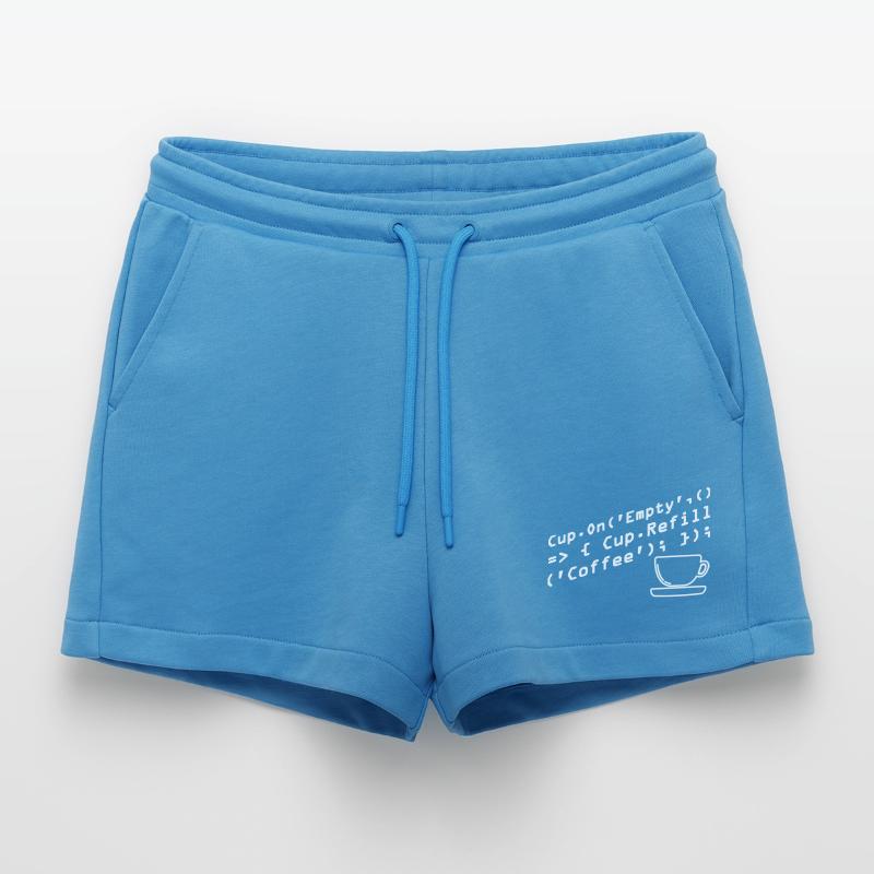 Programmers generate code from coffee Organic Relaxed Cropped Shorts Made in EU