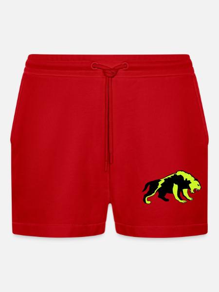 tiger 02 - Organic Relaxed Cropped Shorts Made in EU - Rot