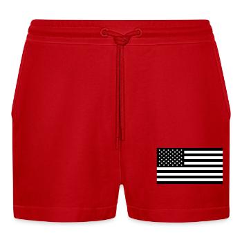 THE AMERICAN FLAG - Organic Relaxed Cropped Shorts Made in EU - red - Front