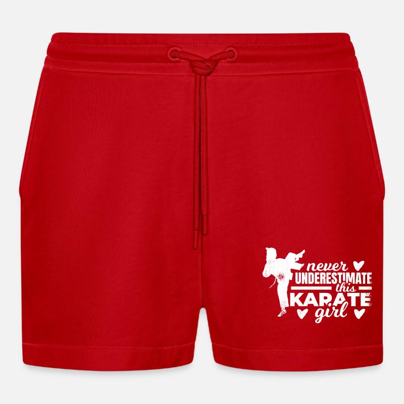 Karate Mädchen - Organic Relaxed Cropped Shorts Made in EU - Rot