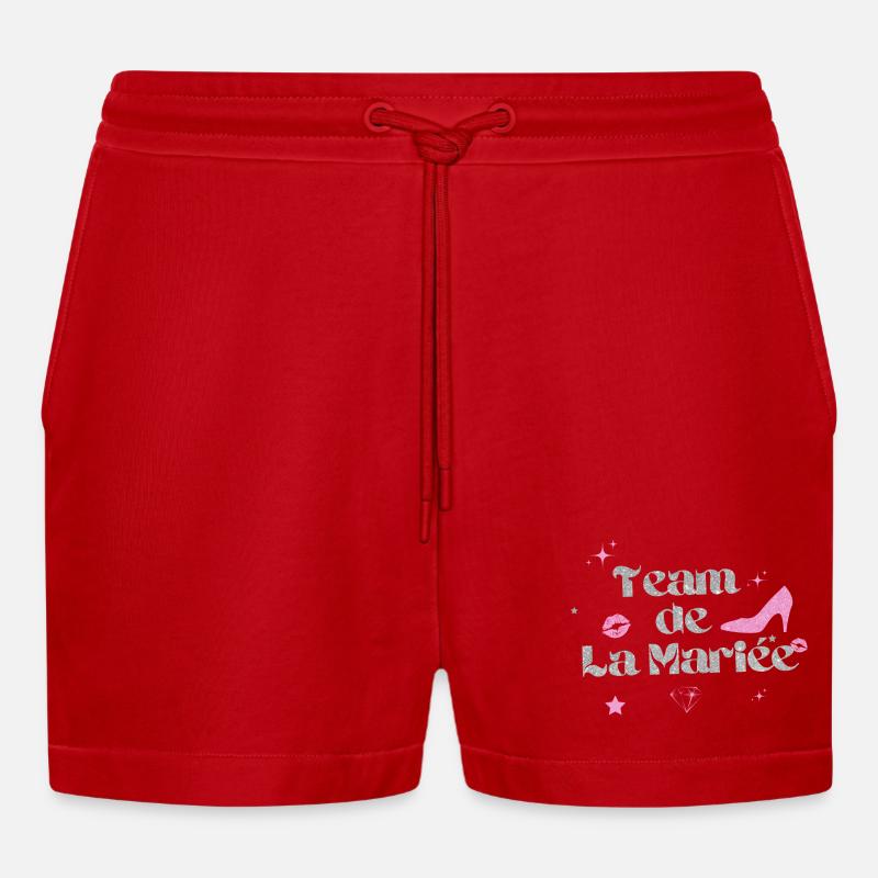 Das Team der Silberbraut - Organic Relaxed Cropped Shorts Made in EU - Rot