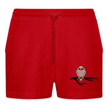 nightowl 02 - Organic Relaxed Cropped Shorts Made in EU - Rot - Vorne