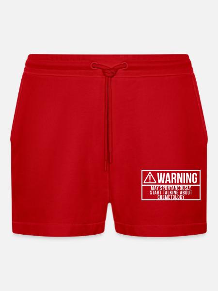 Cosmetology Cosmetology Cosmetology - Organic Relaxed Cropped Shorts Made in EU - red