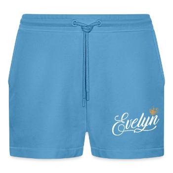 Evelyn Nom personnalisé pour femmes enfants bambins - - Short bio décontracté court fabriqué en UE -  Sol Blue - Devant