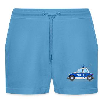 Polizeiauto Police Blau - Organic Relaxed Cropped Shorts Made in EU -  Sol Blue - Vorne