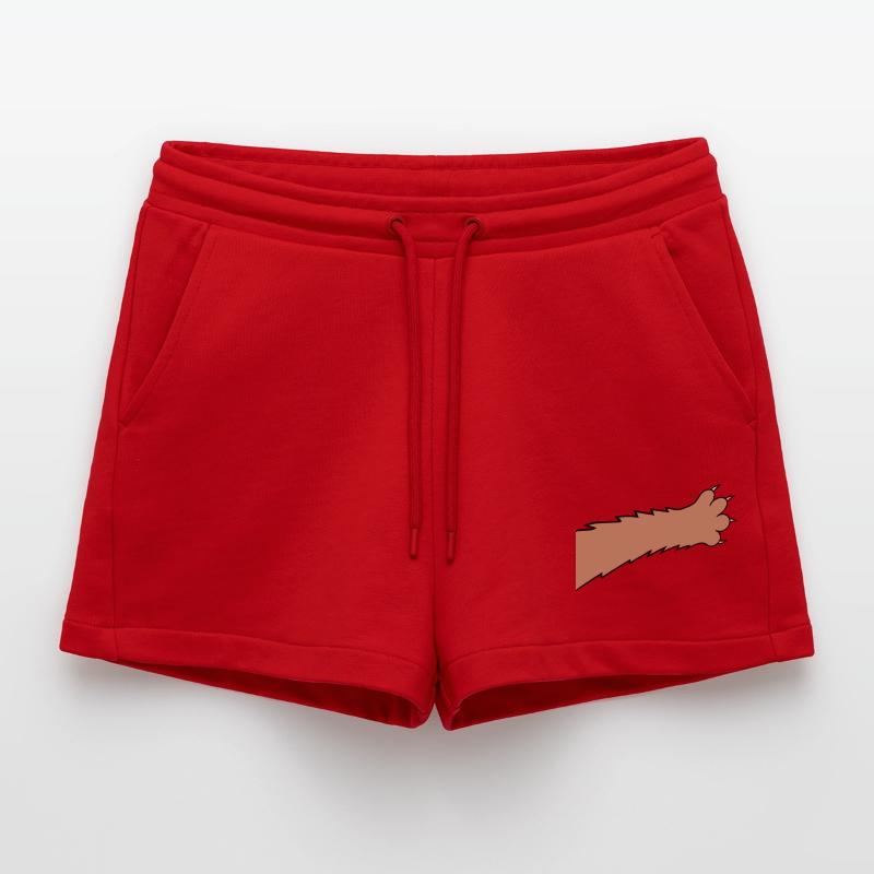 Cats, claws, paws, paws, sharp claws, scratching Organic Relaxed Cropped Shorts Made in EU