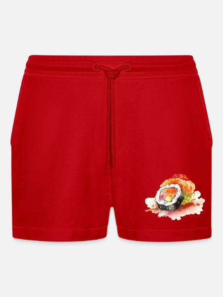 Sushi - Organic Relaxed Cropped Shorts Made in EU - Rot