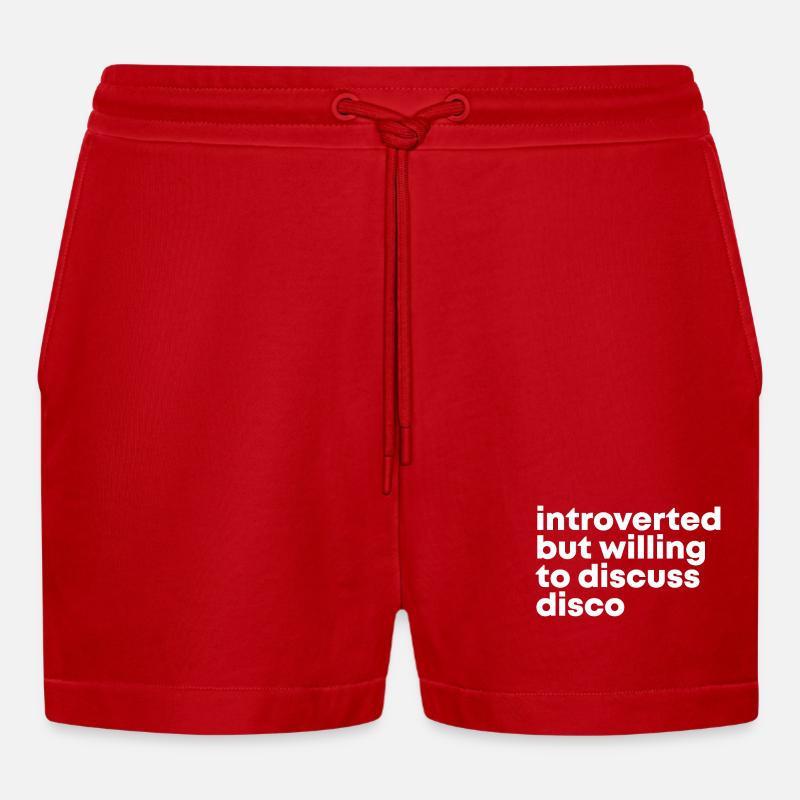 discoteca - Pantaloncini corti ecologici casual Made in UE - rosso