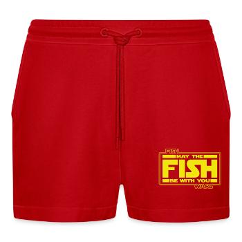 Que le poisson soit avec VOUS ! (jaune/jaune) - Short bio décontracté court fabriqué en UE - rouge - Devant