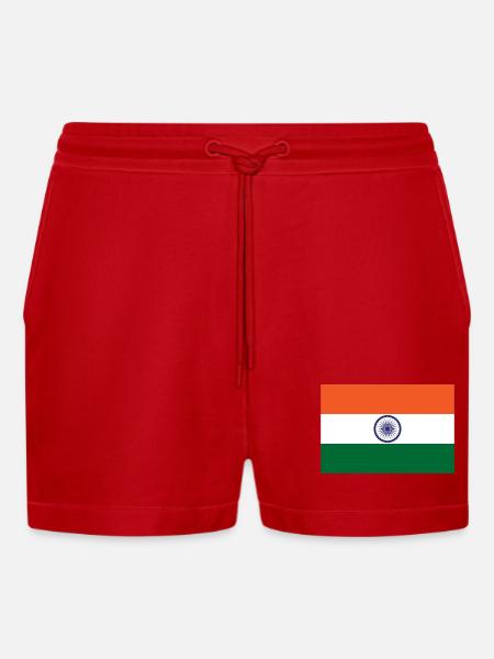 Inde - Short bio décontracté court fabriqué en UE - rouge