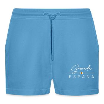 Spain - Grenada - Spain - España - Organic Relaxed Cropped Shorts Made in EU -  Sol Blue - Front