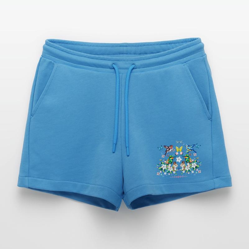 Spring magic as a colourful spring motif Organic Relaxed Cropped Shorts Made in EU