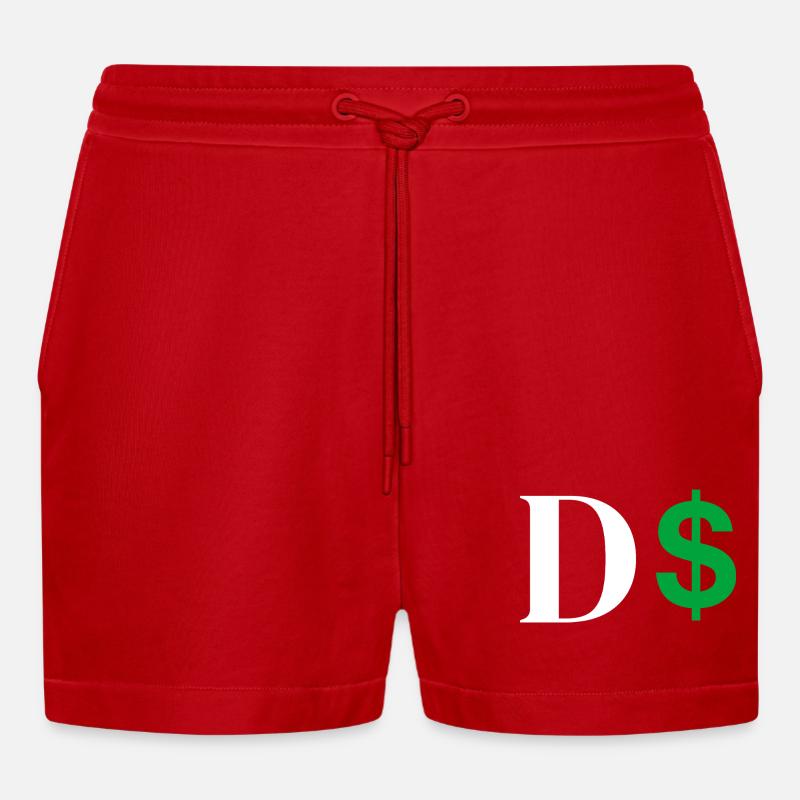 Dollar-Buchstabe - Organic Relaxed Cropped Shorts Made in EU - Rot
