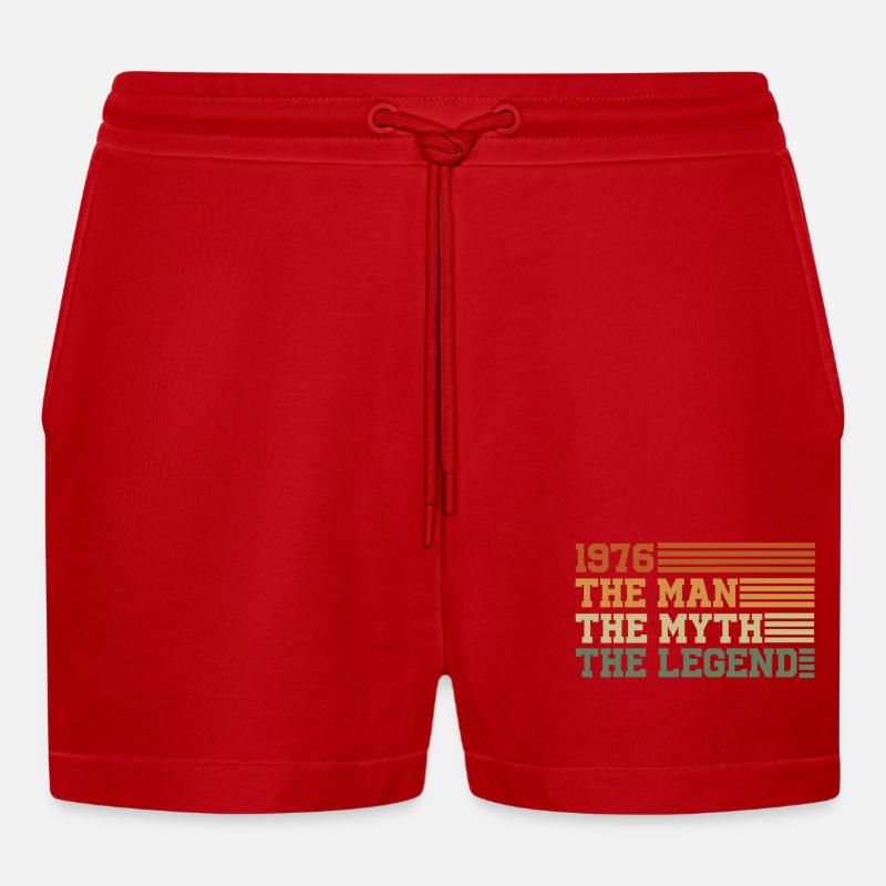 1976 - Organic Relaxed cropped shorts produsert i EU - rød