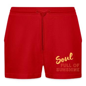 Soul full of sunshine - Organic Relaxed Cropped Shorts Made in EU - red - Front