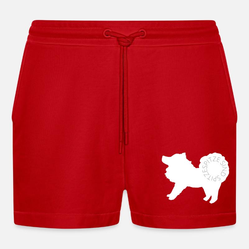 Spitze sind spitze! White - Organic Relaxed Cropped Shorts Made in EU - Rot