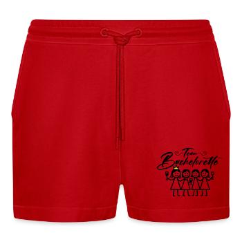 Bachelorette Team Mädels - Organic Relaxed Cropped Shorts Made in EU - Rot - Vorne