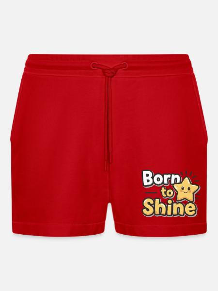 Né pour briller – Strahlender Stern - Short bio décontracté court fabriqué en UE - rouge