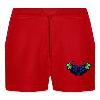 Trauben Weintrauben - Organic Relaxed Cropped Shorts Made in EU - Rot - Vorne