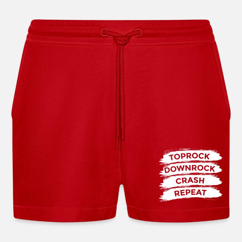 Breakdance Techniken - Organic Relaxed Cropped Shorts Made in EU - Rot