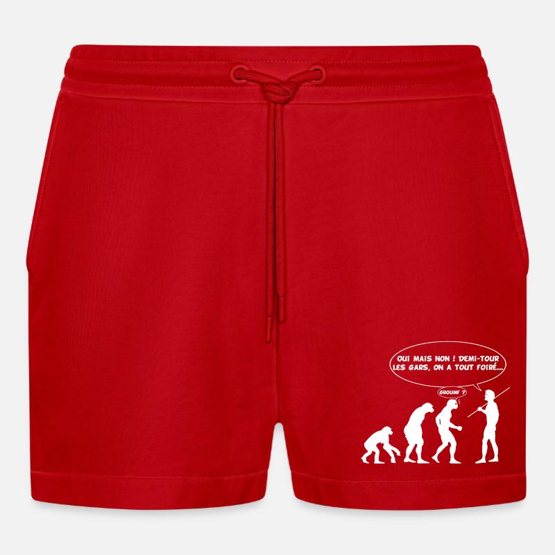 Erreur d'évolution (blanc) - Short bio décontracté court fabriqué en UE - rouge