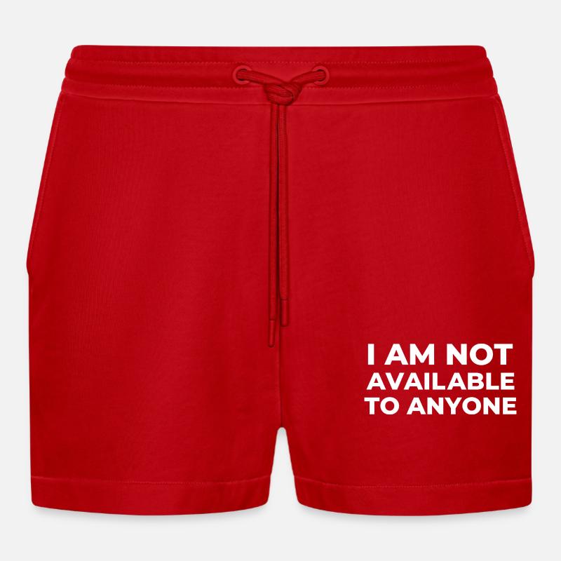 Fettgedrucktes Typografie-Protest-Statement-Design - Organic Relaxed Cropped Shorts Made in EU - Rot