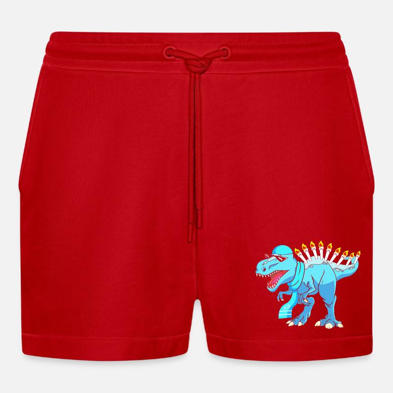 Hanoukka Hanoukka Hanoukka - Short bio décontracté court fabriqué en UE - rouge