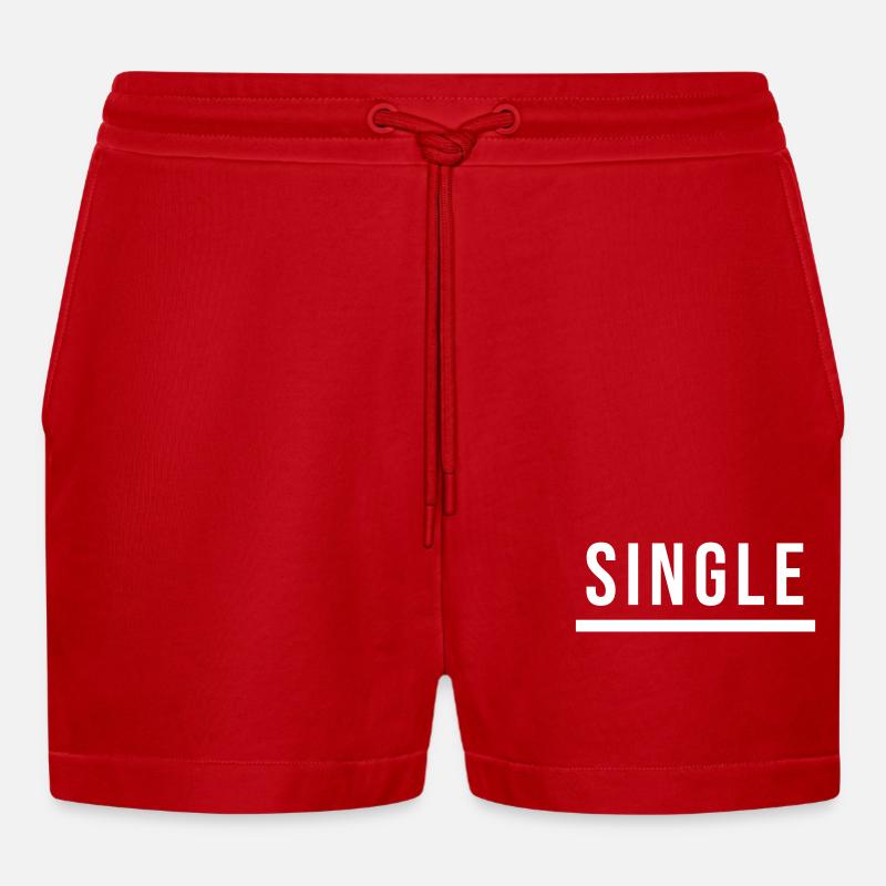 Single Statement Geschenk - Organic Relaxed Cropped Shorts Made in EU - Rot