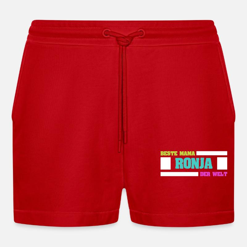 Mutter Ronja - Organic Relaxed Cropped Shorts Made in EU - Rot