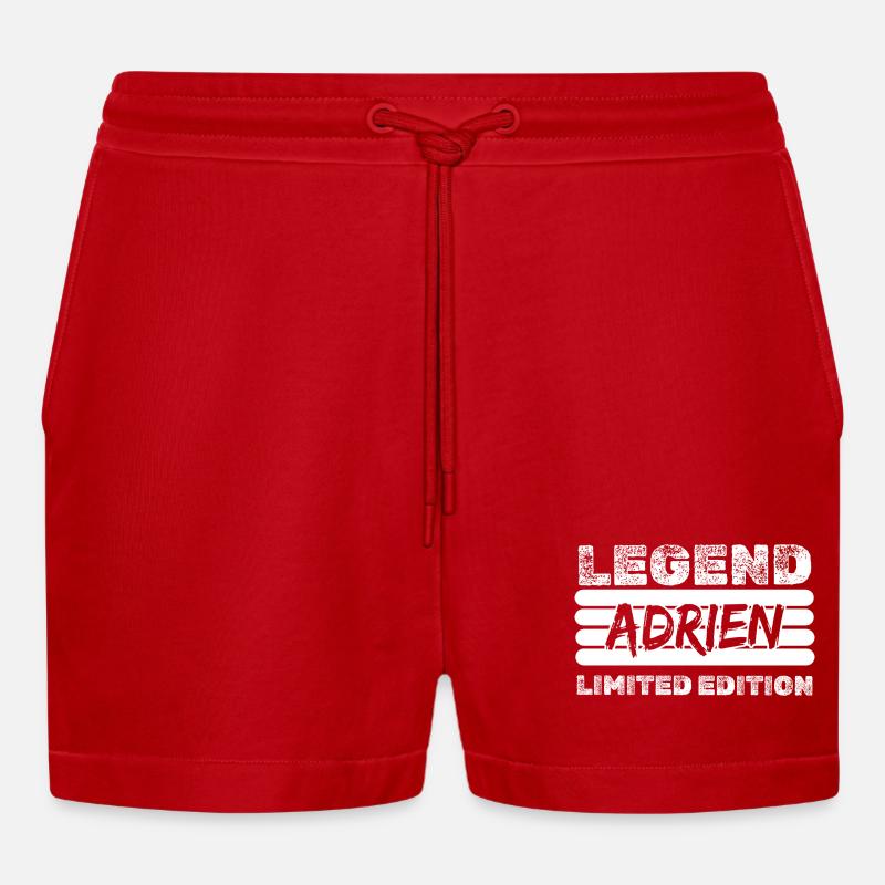 Legend Adrien Limitierte Edition - Organic Relaxed Cropped Shorts Made in EU - Rot