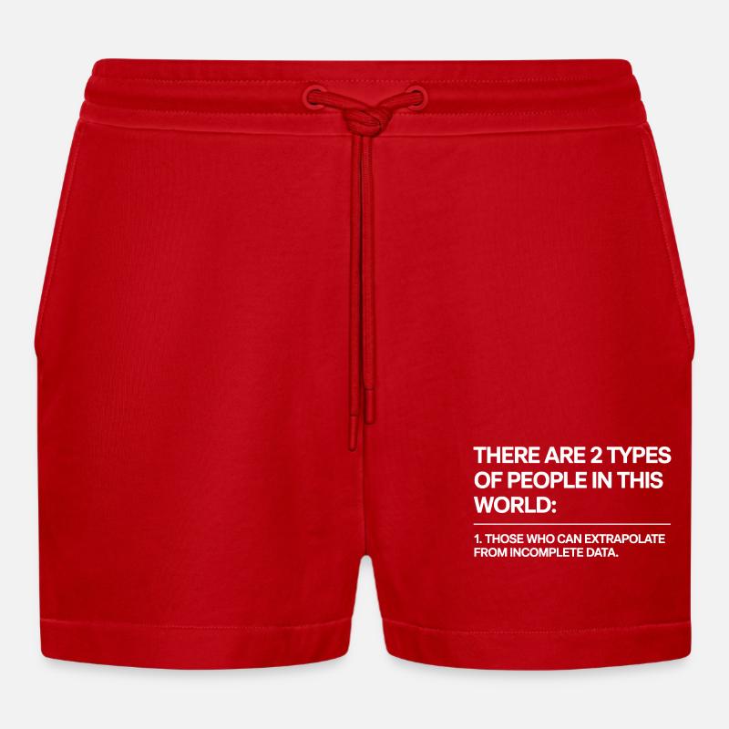Statistics Analysis Data Science Extrapolation - Organic Relaxed Cropped Shorts Made in EU - red