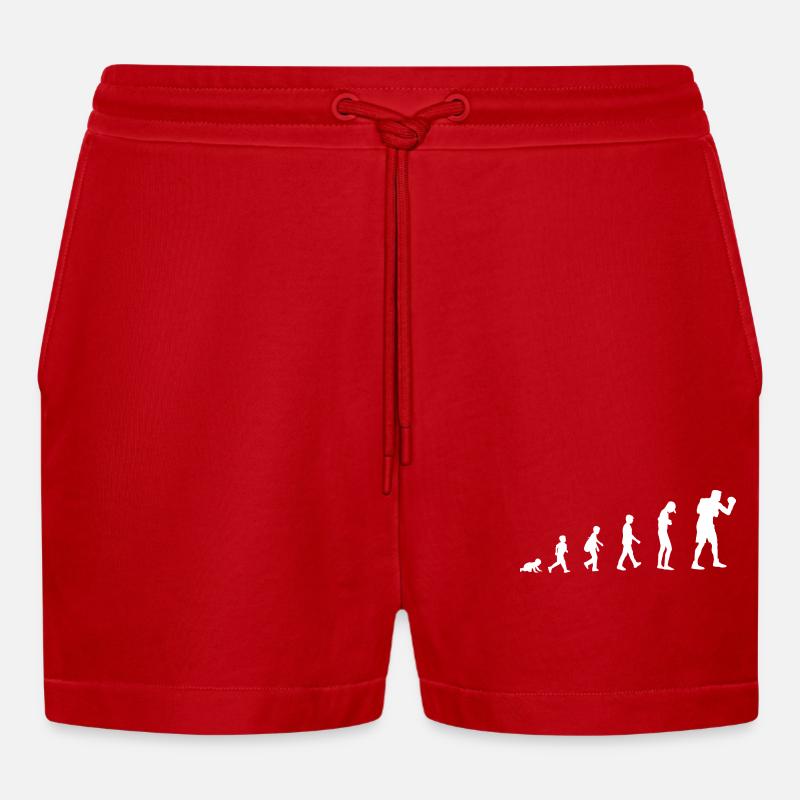 Évolution du bébé au boxer - Short bio décontracté court fabriqué en UE - rouge