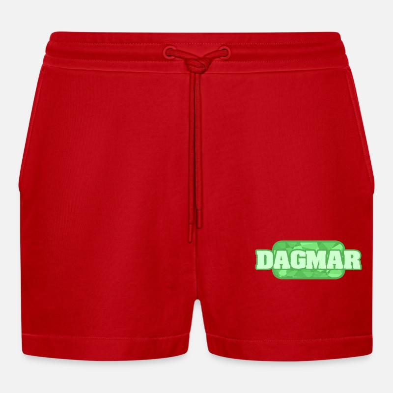 Dagmar - Organic Relaxed Cropped Shorts Made in EU - red