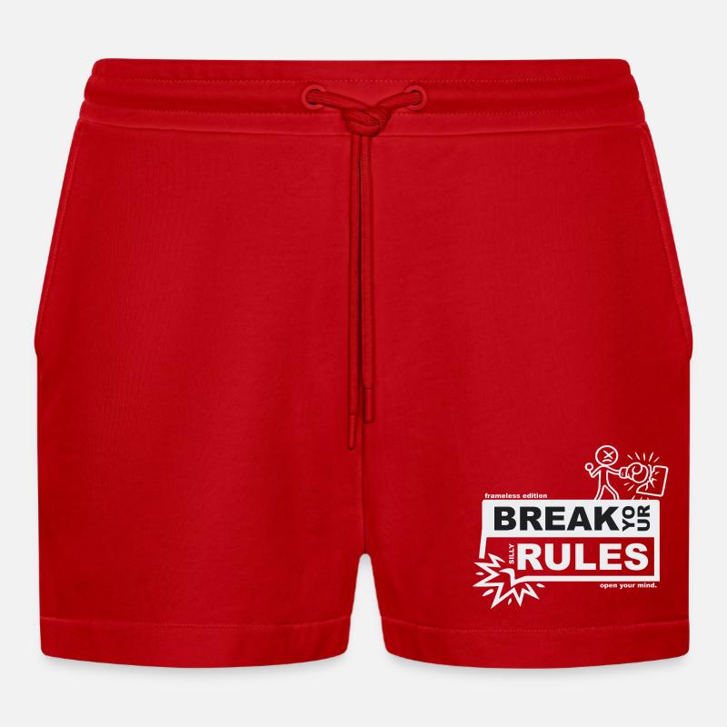 Break your silly rules - frameless edition - Organic Relaxed Cropped Shorts Made in EU - Rot