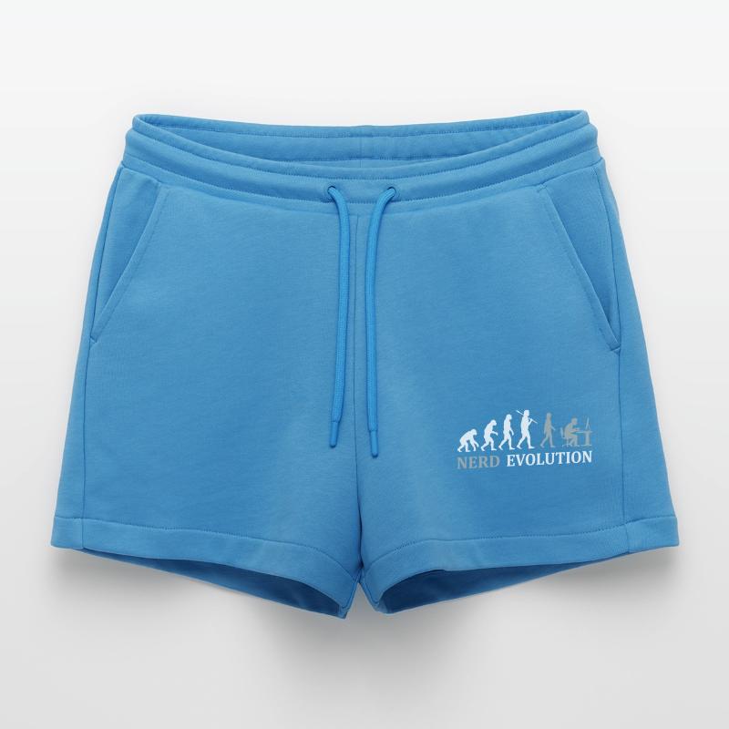 Nerd Evolution – From Monkey to PC Pro Organic Relaxed Cropped Shorts Made in EU