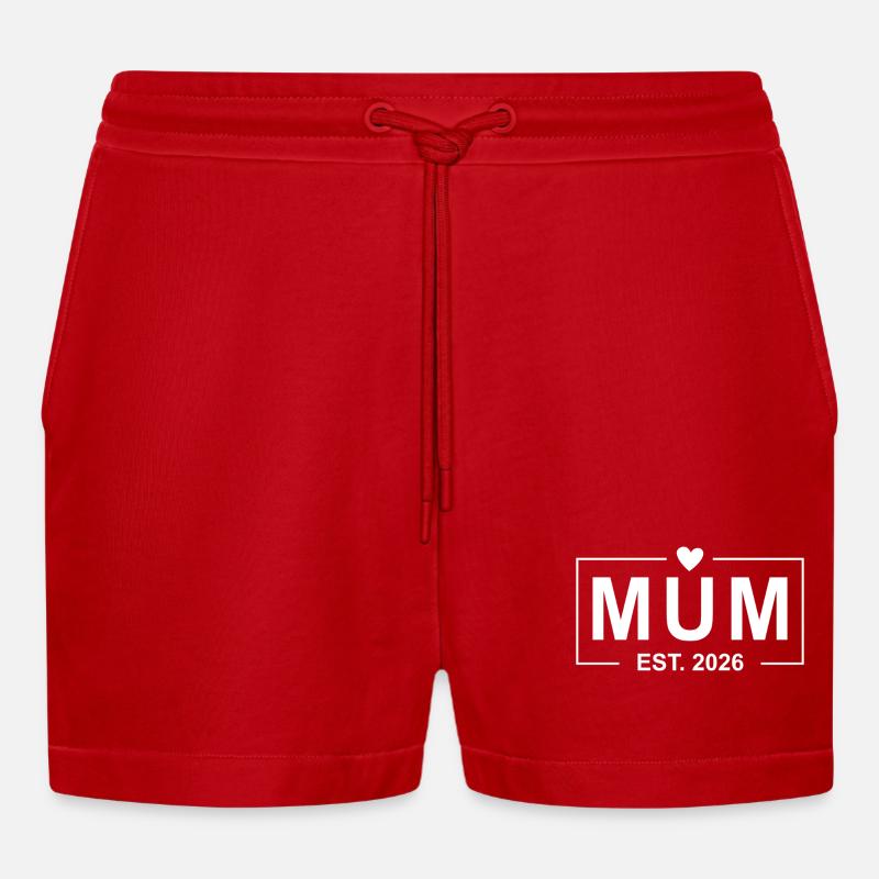 Mutter gestorben 2026 - Organic Relaxed Cropped Shorts Made in EU - Rot