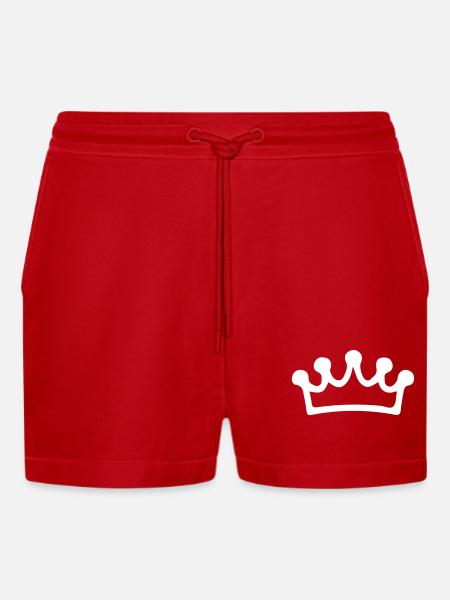 Crown Contour - Organic Relaxed Cropped Shorts Made in EU - red