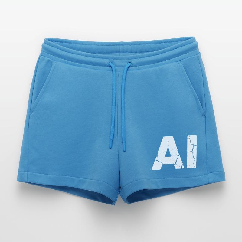 AI Artificial Intelligence Text Grunge Vector Organic Relaxed Cropped Shorts Made in EU