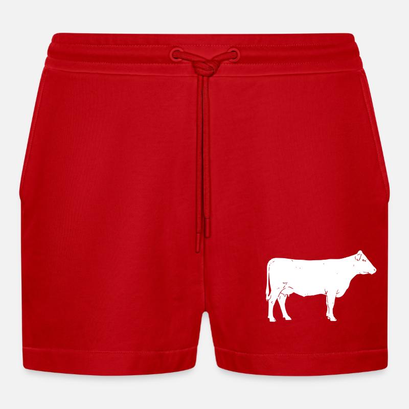 Ferme bovine Vector Élevage - Short bio décontracté court fabriqué en UE - rouge