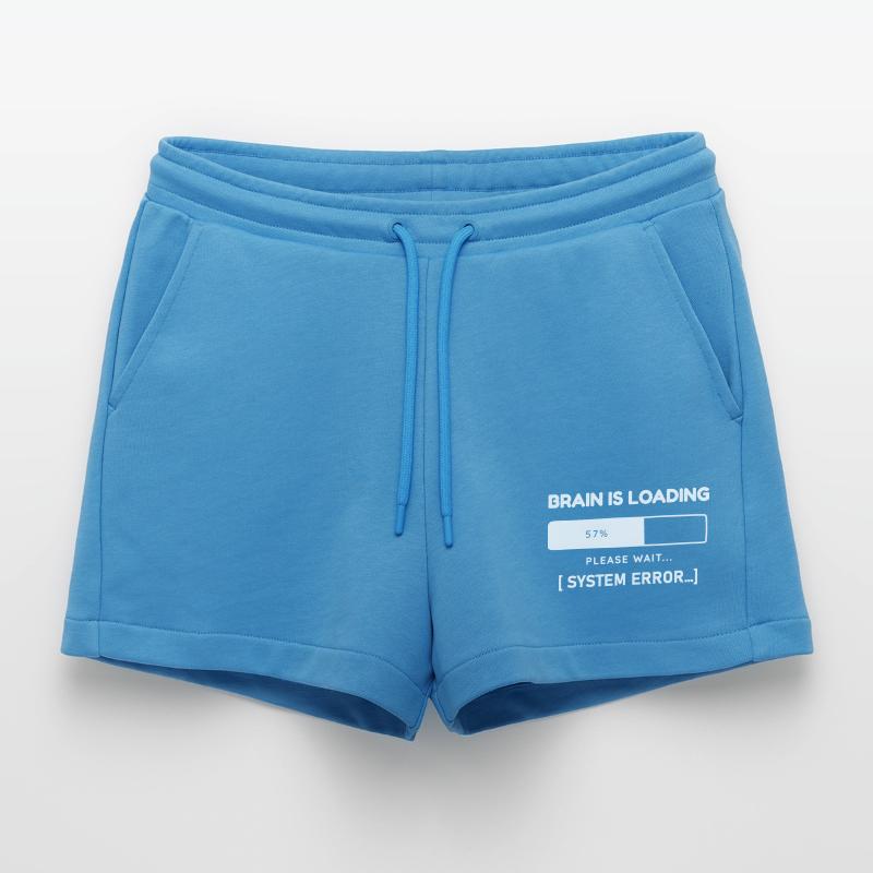 Brain is Loading System Error – Lustiger Spruch Organic Relaxed Cropped Shorts Made in EU