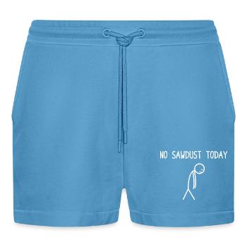 No sawdust today Holz machen Kettensäge Holzfäller - Organic Relaxed Cropped Shorts Made in EU -  Sol Blue - Vorne