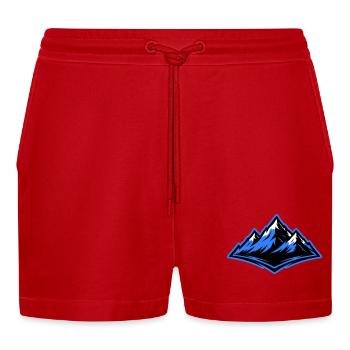Mountains Symbol Alps - Organic Relaxed Cropped Shorts Made in EU - red - Front