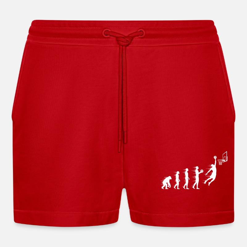 Évolution du saut au basket - Short bio décontracté court fabriqué en UE - rouge