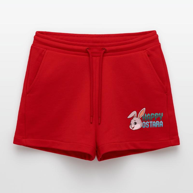 Happy Ostara Rabbit Bunny Easter Ostara Spring Organic Relaxed Cropped Shorts Made in EU