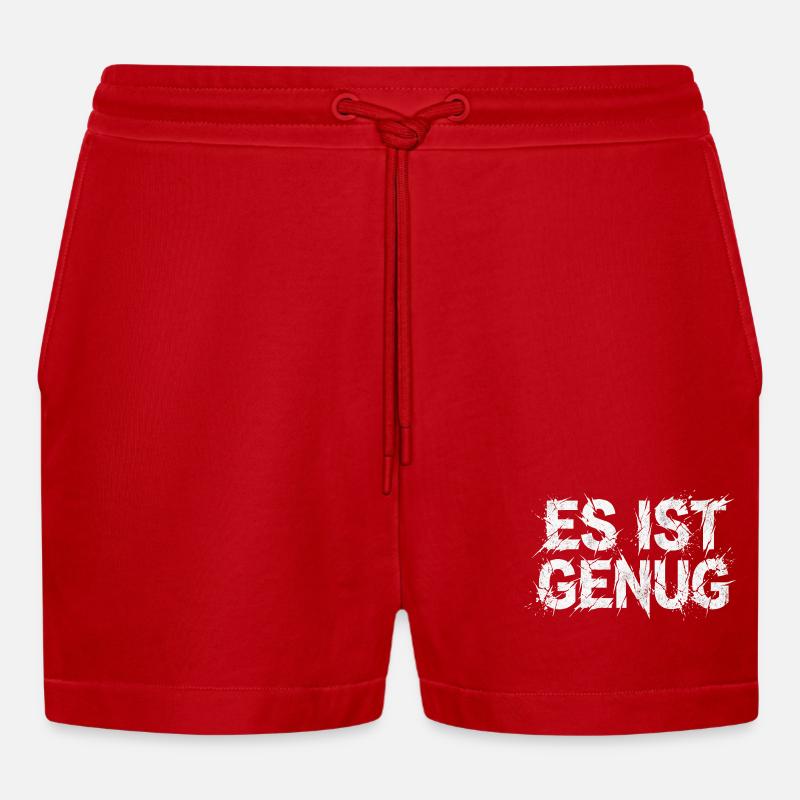 It's enough sarcasm statement - Organic Relaxed Cropped Shorts Made in EU - red