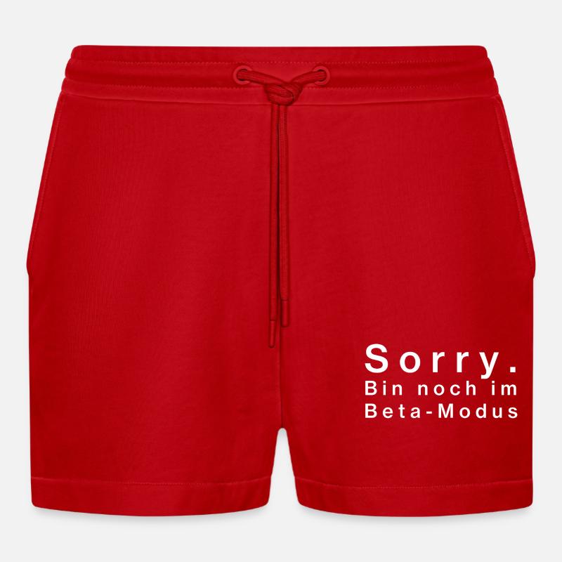 Sorry. Bin noch im Beta-Modus - Organic Relaxed Cropped Shorts Made in EU - Rot